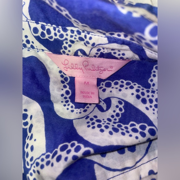 Lily Pulitzer Captivia Octopus Nautical Print Tunic Cotton 🌊⚓️🐙 Medium - Picture 7 of 8